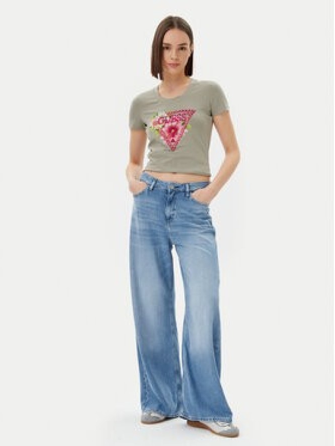 Guess T-Shirt W5GI10 J1314 Zielony Slim Fit
