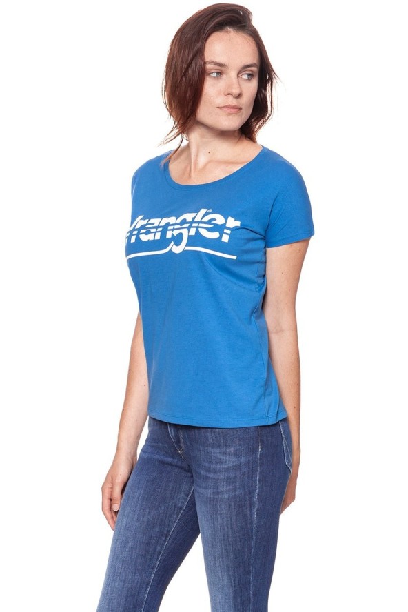 WRANGLER T SHIRT DAMSKI SS GRAPHIC TEE DEEP WATER W7Z02EVDF 112132145
