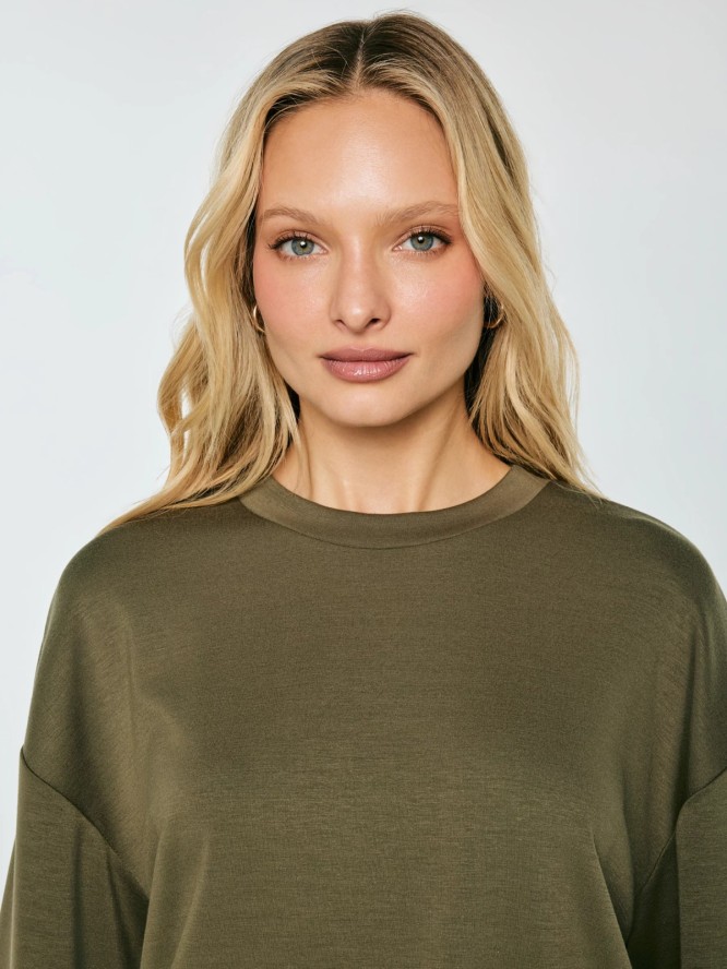 bluza damska z wiskozy khaki lunara 303
