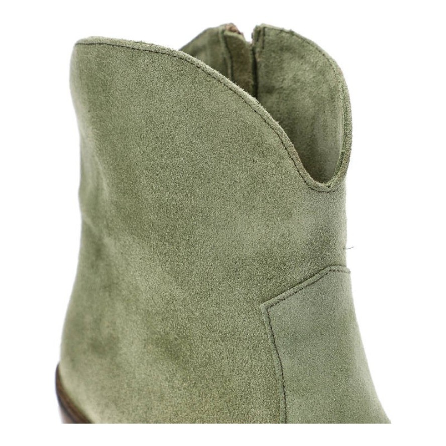 Zielone Botki Carinii Kowbojki Na Obcasie