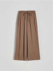Spodnie z wiskozy - brązowy