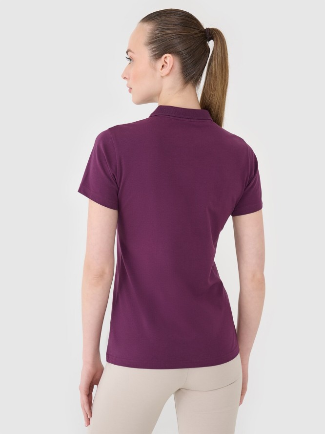 4F Koszulka polo slim damska - fioletowa XS