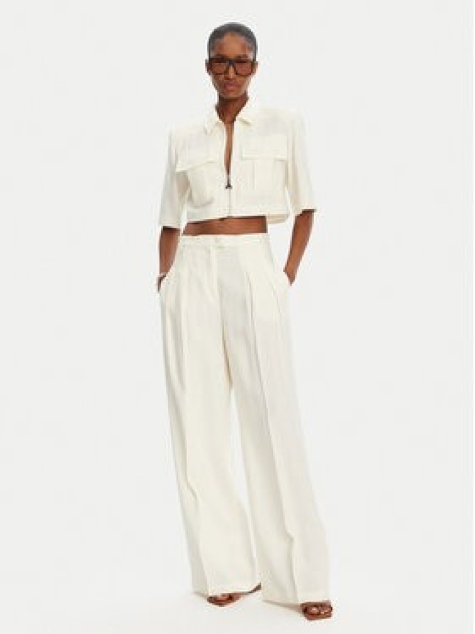 Patrizia Pepe Spodnie materiałowe 2P1670 A573 W146 Écru Regular Fit