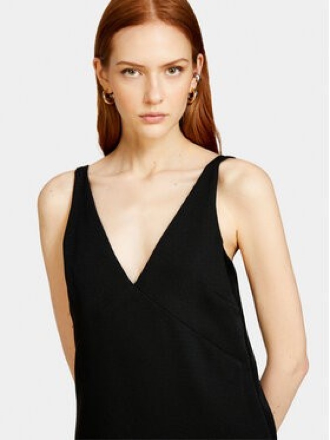 Sisley Sukienka codzienna 4FZXLV05H Czarny Regular Fit