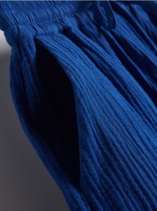 Szorty z bawełnianego muślinu - niebieski