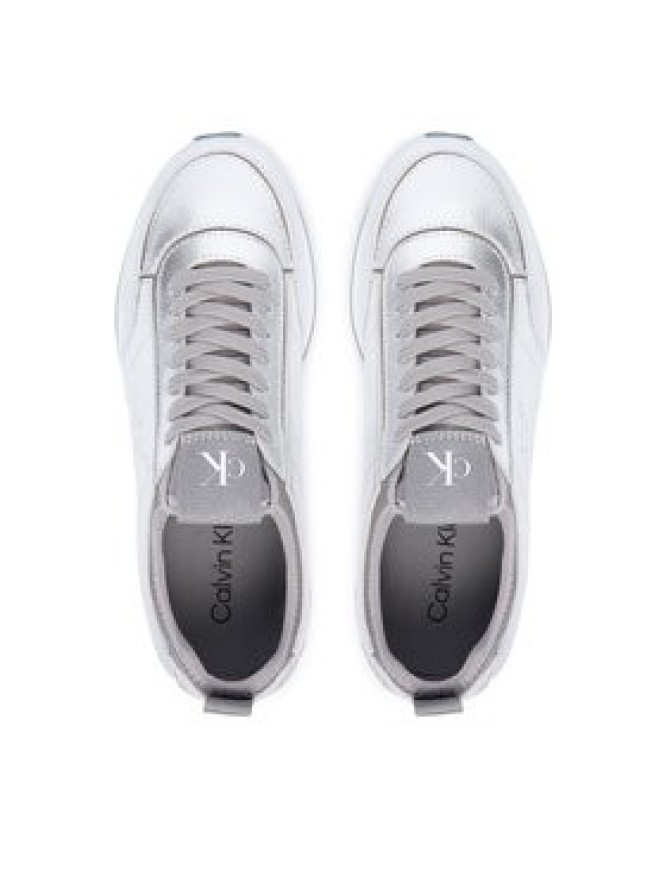 Calvin Klein Sneakersy Retro Runner Metallic HW0HW03287 Srebrny