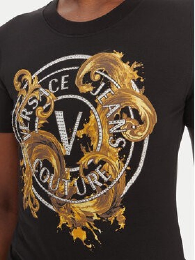 Versace Jeans Couture T-Shirt 80HAHE01 CJ02E Czarny Slim Fit