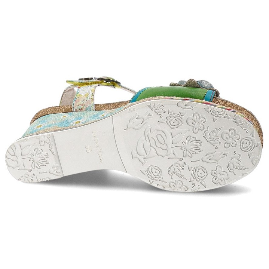 Zielone Sandały Laura Vita Modne Obuwie Damskie