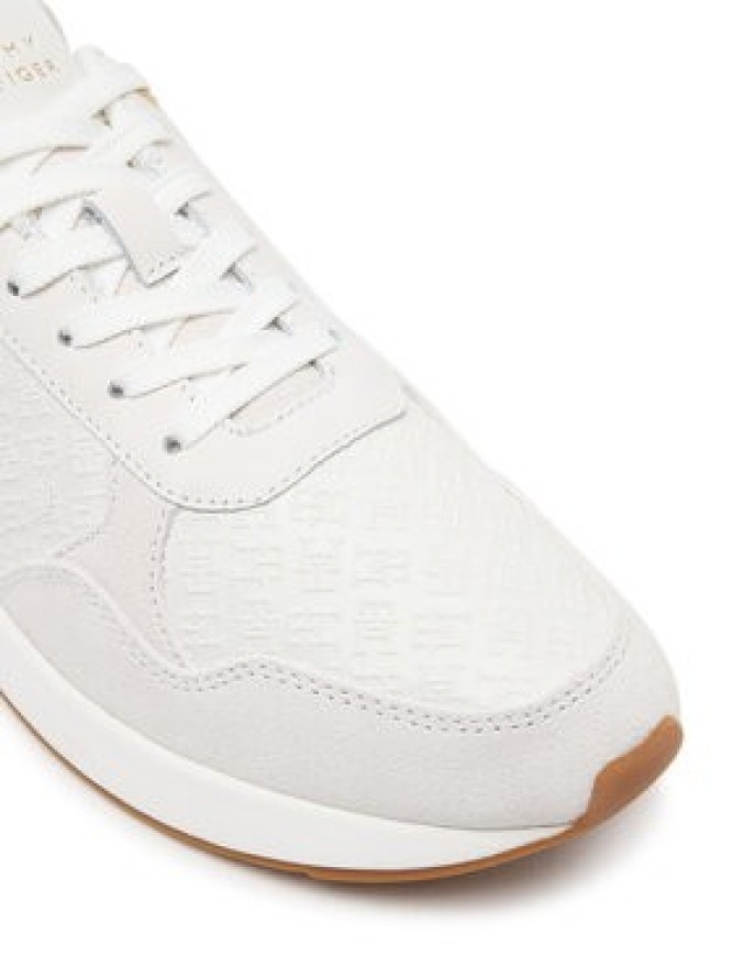 Tommy Hilfiger Sneakersy Th Runner Monogram FW0FW09586 Kremowy