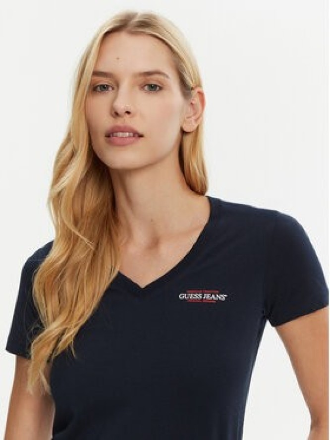 Guess Jeans T-Shirt W4YI23 J1314 Granatowy Slim Fit