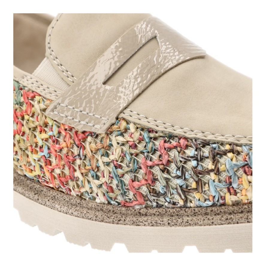 Beżowe Półbuty Rieker Modne Obuwie Damskie