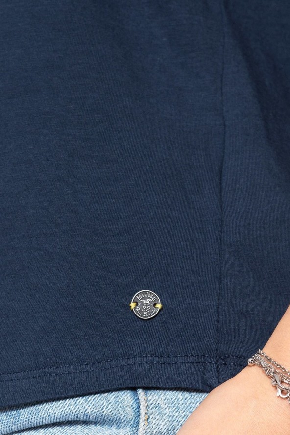 MUSTANG T SHIRT DAMSKI Alina C Embro Blue Nights 1009061 4085