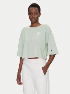 Champion T-Shirt Icons Washed Look 118023 Zielony Loose Fit