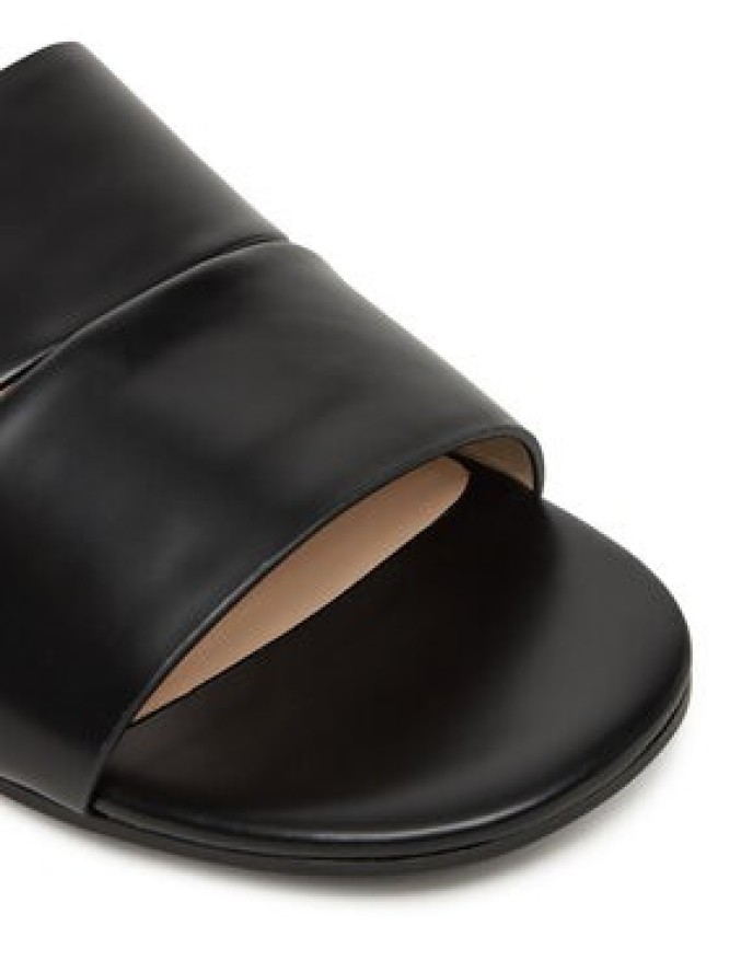 Calvin Klein Klapki Flat Slide - Lth 2 Straps HW0HW02365 Czarny