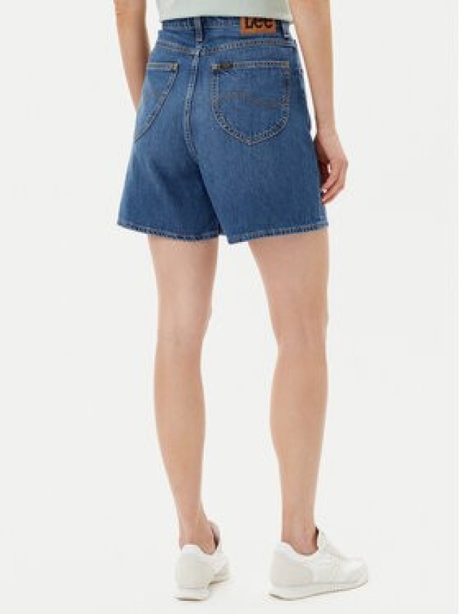 Lee Szorty jeansowe Stella 112364098 Granatowy Wide Leg
