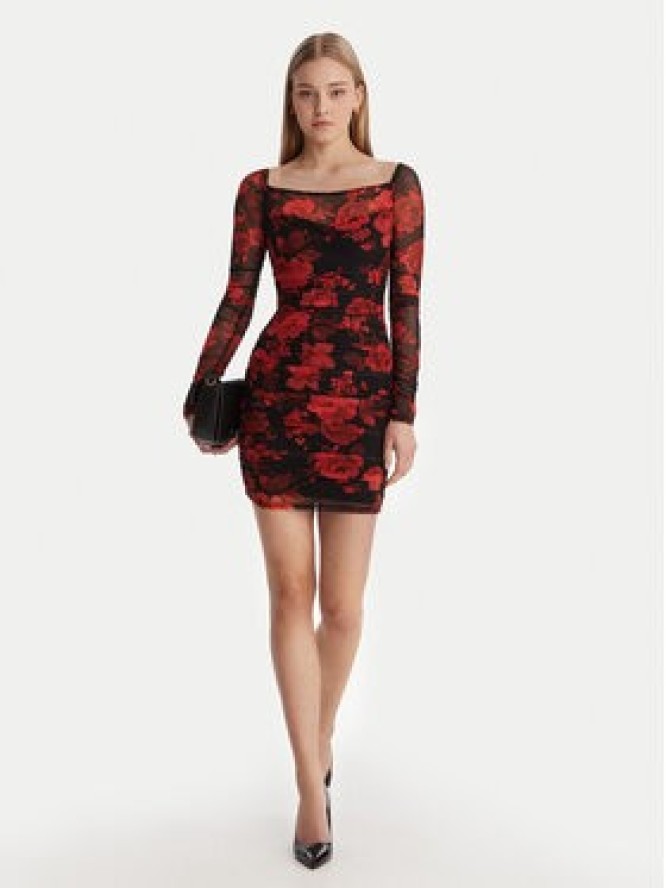 Guess Sukienka koktajlowa W6RK0A KBAH2 Czerwony Slim Fit