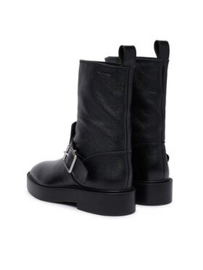 Calvin Klein Botki Conc Welt Mid Biker Boot Lth HW0HW03212 Czarny