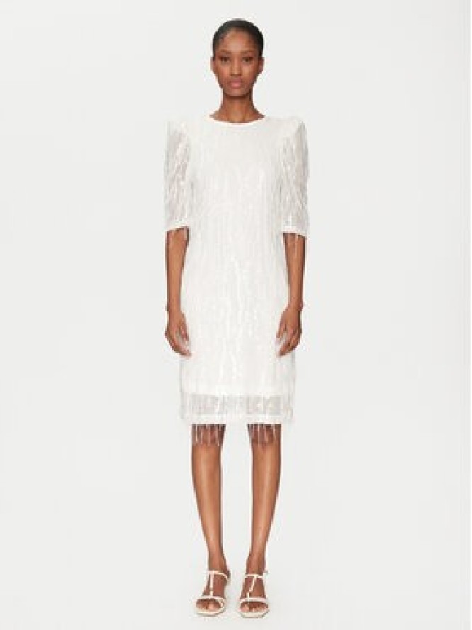 YAS Sukienka koktajlowa Bolina 26036529 Biały Slim Fit