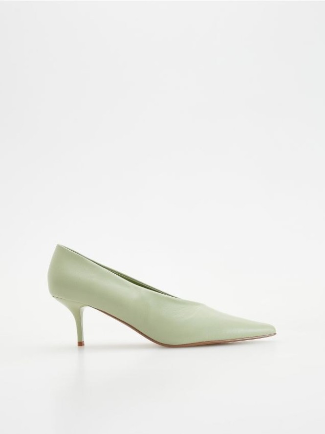 Czółenka na szpilce - jasnozielony