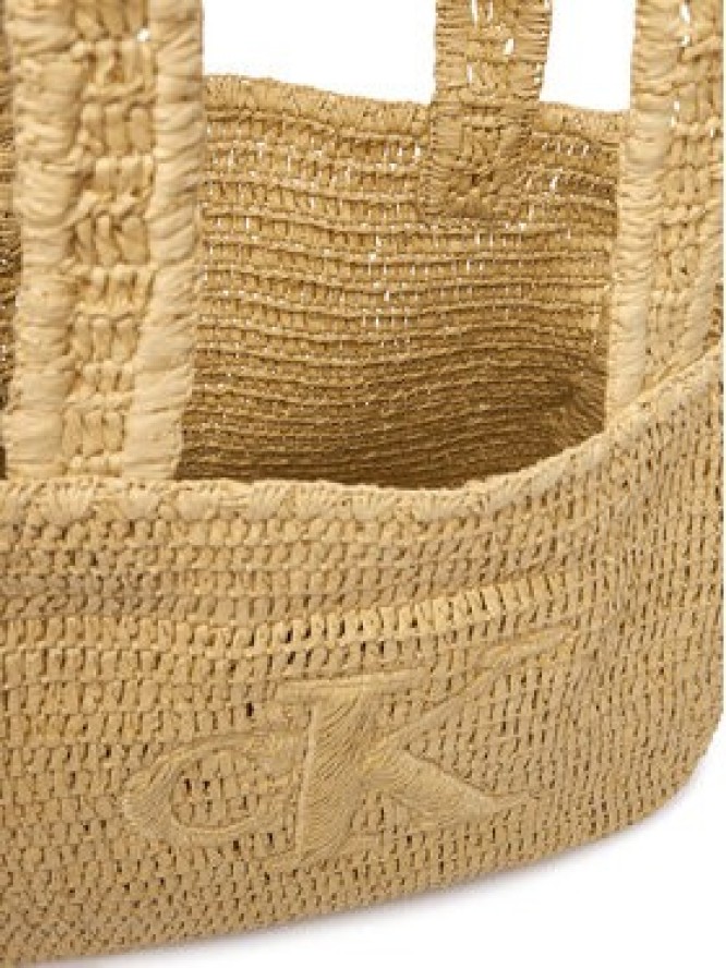 Calvin Klein Torebka Bold Ck Raffia Medium Tote LV04F3447G Brązowy