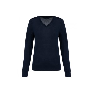 Damski sweter z merynosów z dekoltem v-neck Kariban Premium