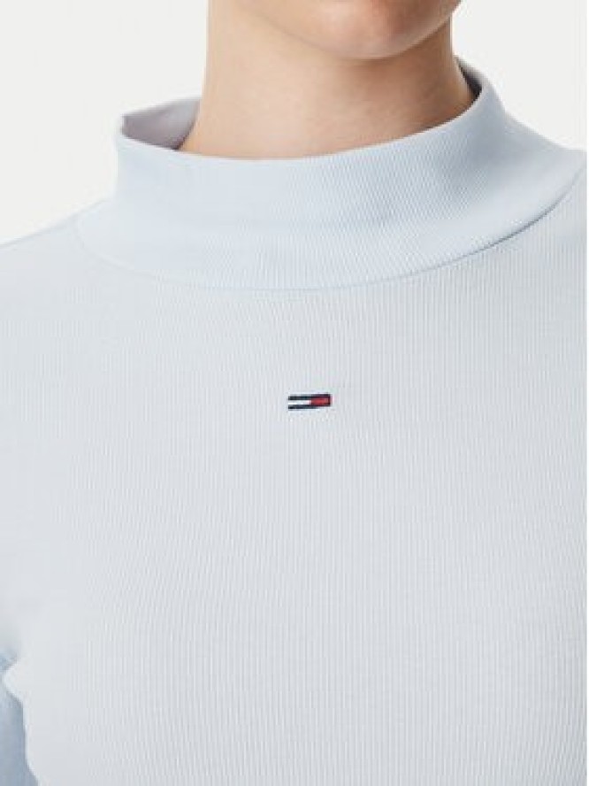 Tommy Jeans Bluzka Essential DW0DW19830 Niebieski jasny Slim Fit