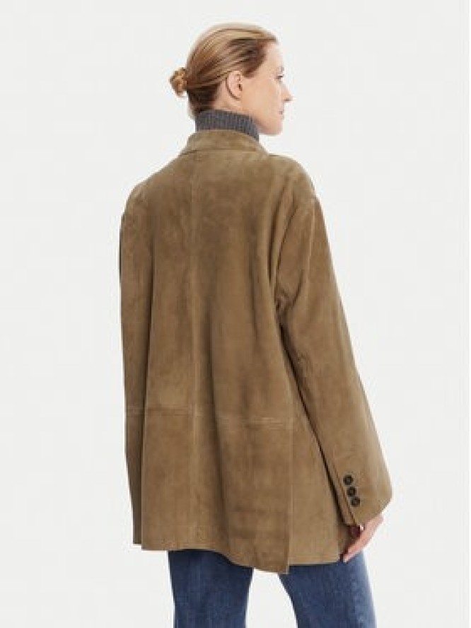 Weekend Max Mara Kurtka skórzana Rolanda 2525446071650 Brązowy Oversize