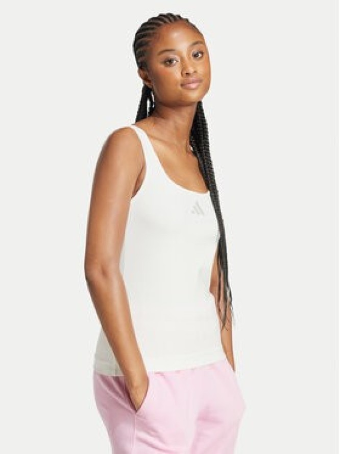 adidas Top All SZN Luxe JJ2337 Biały Slim Fit