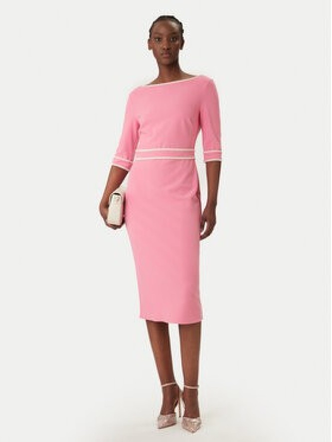 Rinascimento Sukienka koktajlowa CFC0127991003 Różowy Slim Fit