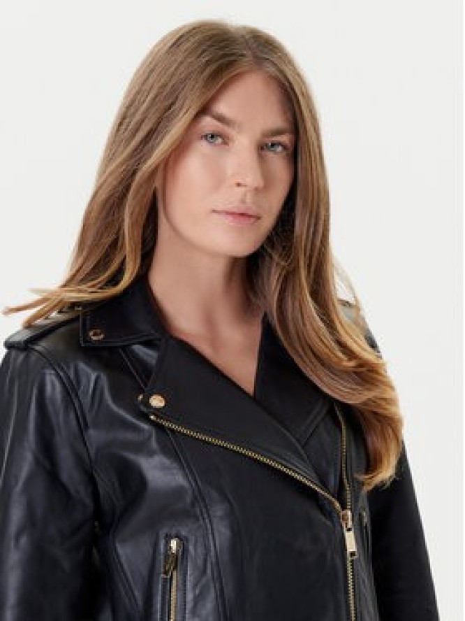 MICHAEL Michael Kors Kurtka skórzana MT520IE8RK Czarny Regular Fit