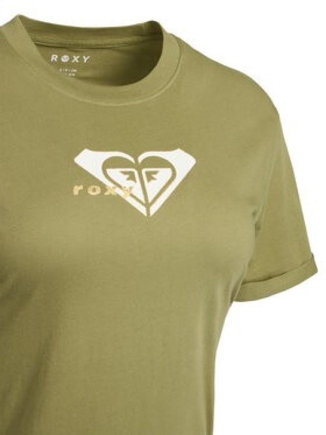 Roxy T-Shirt Oceanregular ERJZT06078 Zielony Regular Fit