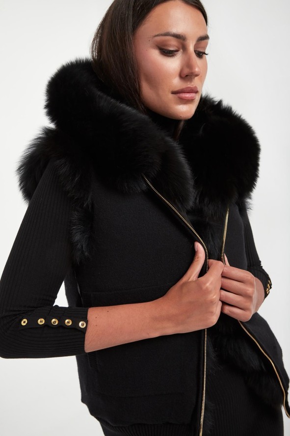 Kamizelka damska futrzana dwustronna z lisa SUPREMA