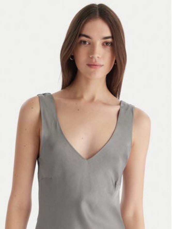 ViCOLO Sukienka koktajlowa TF0247 Szary Regular Fit