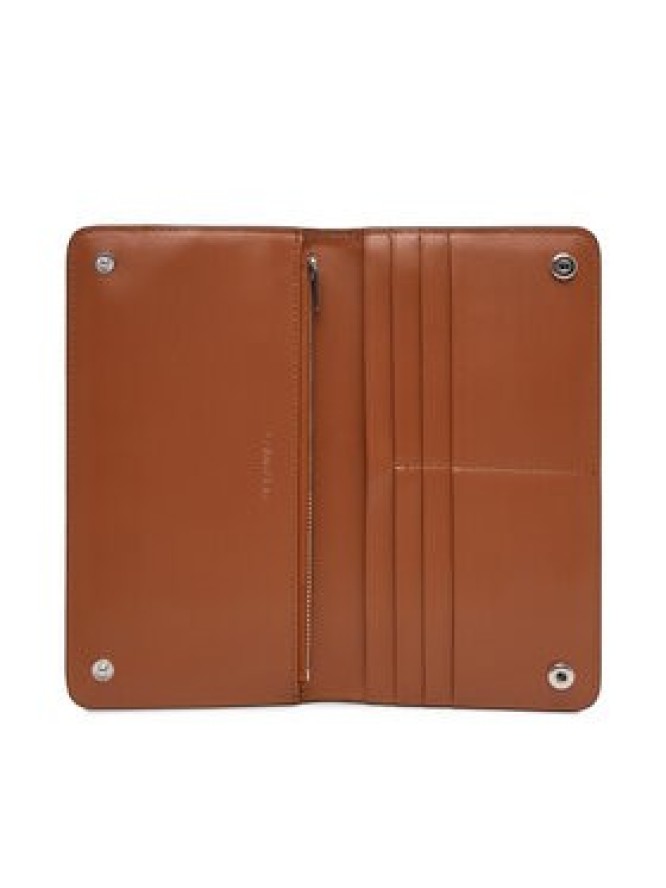 Calvin Klein Portfel Foil Logo Passport Longfold LV04F1205G Brązowy