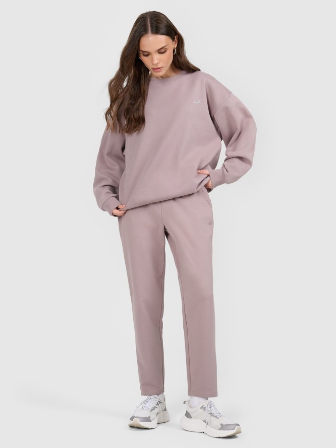 4F Bluza dresowa nierozpinana bez kaptura damska - beżowa S