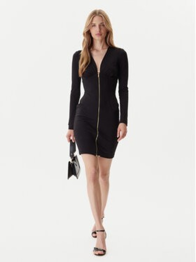 Just Cavalli Sukienka dzianinowa 79PAO937 J0092 Czarny Slim Fit
