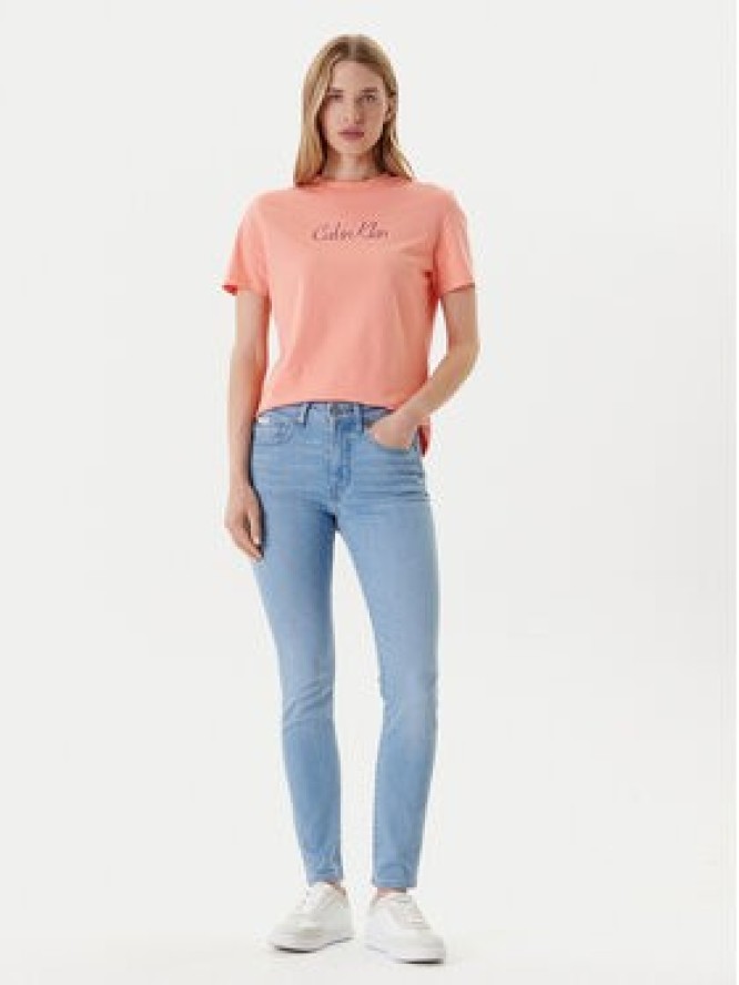 Calvin Klein Jeans T-Shirt Classic Logo LV047C854G Pomarańczowy Regular Fit