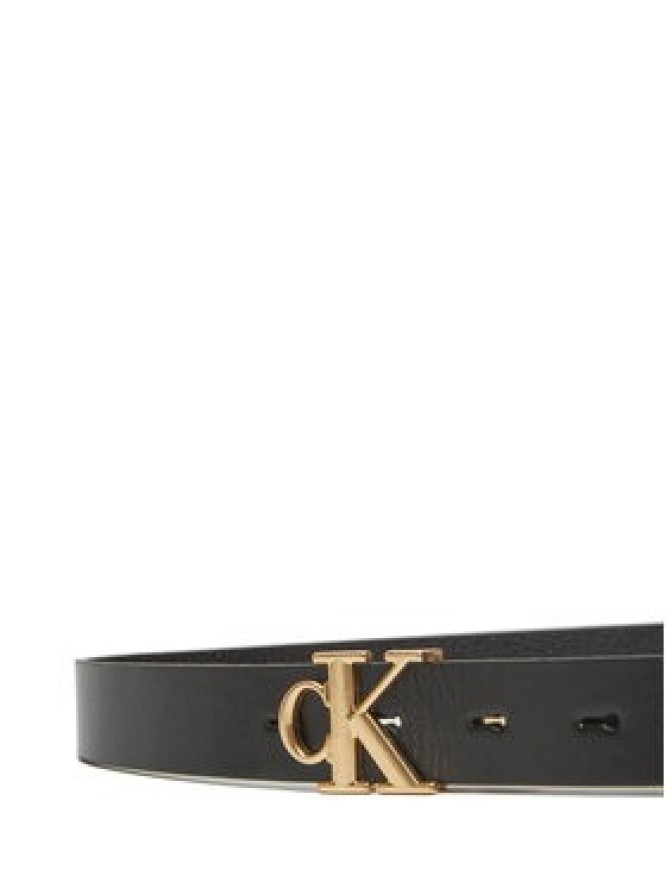 Calvin Klein Pasek Damski Monogram Plaque Buckle 25Mm Rev LV04K7005G Czarny