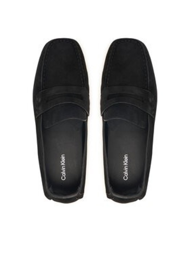 Calvin Klein Mokasyny Square Driver Suede HW0HW02844 Czarny