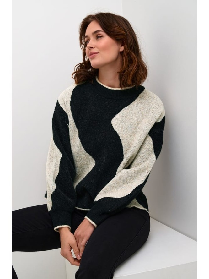 Kaffe Sweter w kolorze czarno-jasnoszarym rozmiar: XL