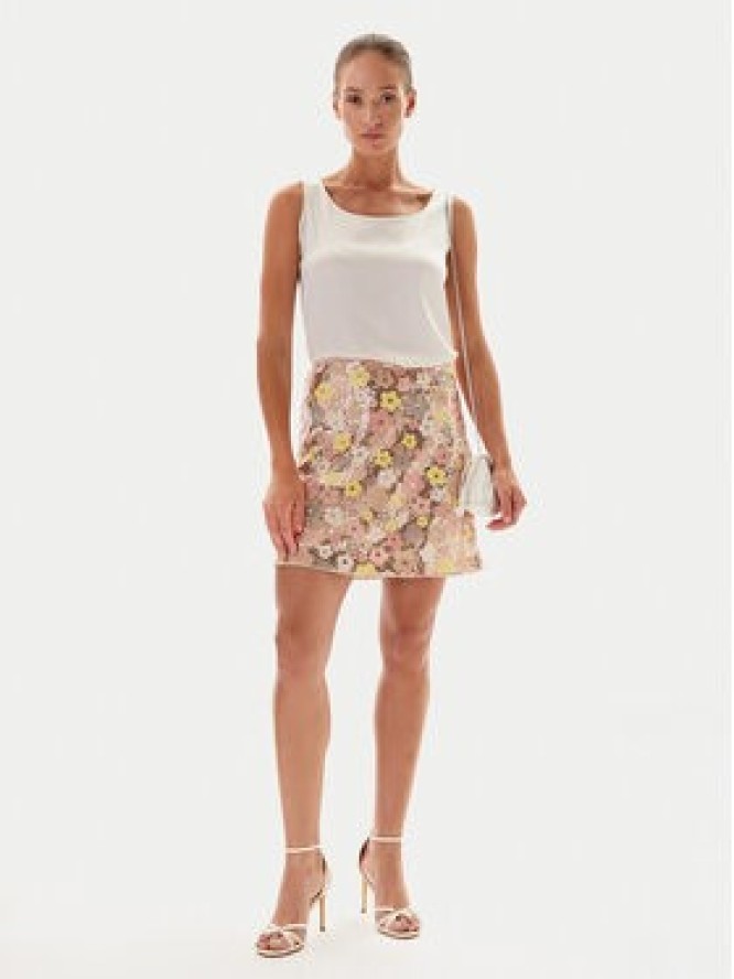 YAS Spódnica mini Lalea 26037763 Złoty Slim Fit