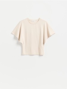 T-shirt z modalem - beżowy