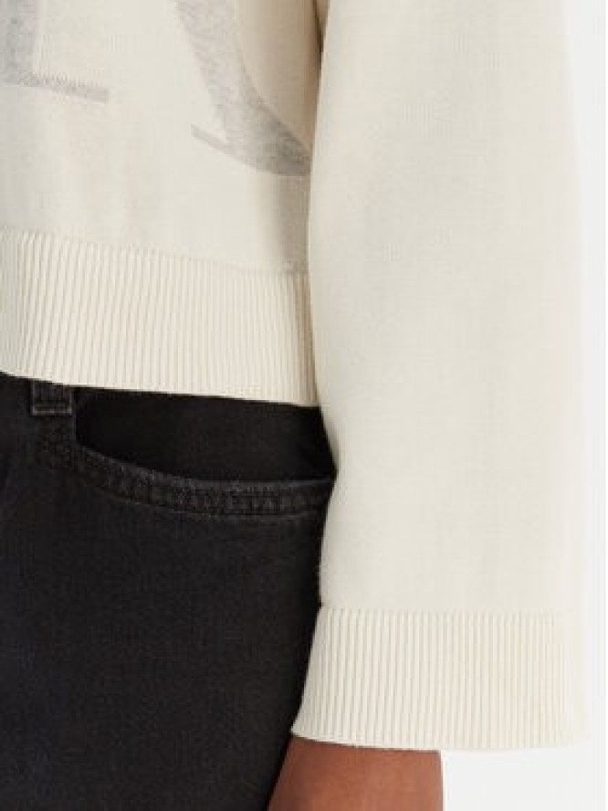 Calvin Klein Jeans Sweter Smooth LV047E304G Beżowy Regular Fit