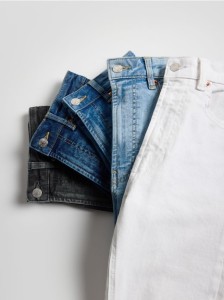 Jeansy slim fit mid rise - granatowy