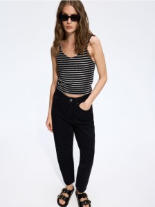 Jeansy mom fit - czarny