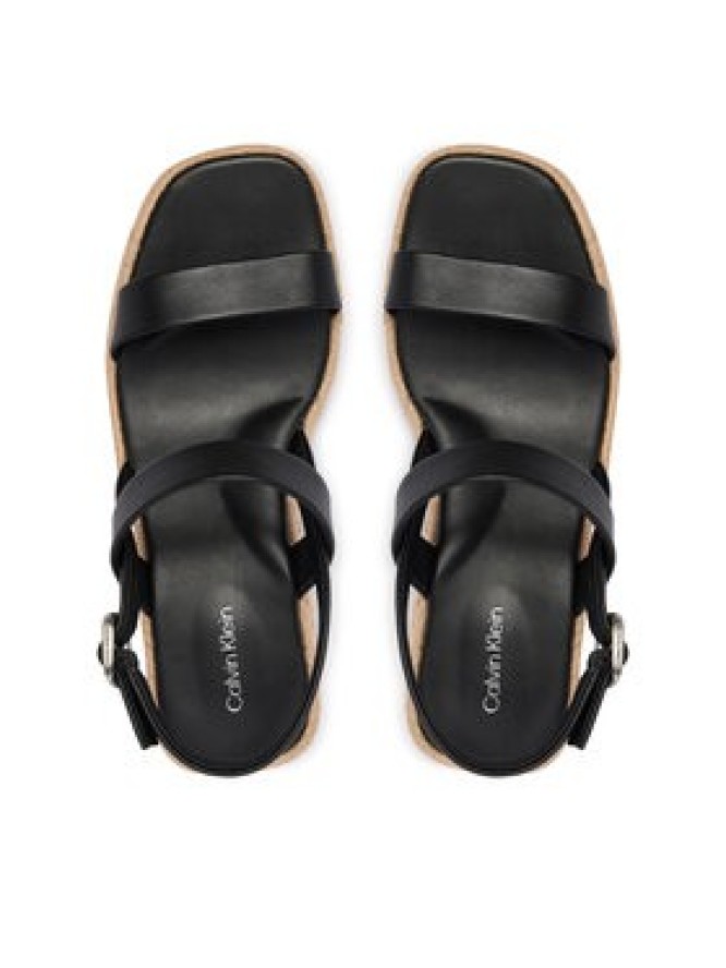 Calvin Klein Sandały Block Heel Espa 50 Slingb Lth HW0HW02903 Czarny
