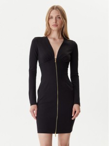Just Cavalli Sukienka dzianinowa 79PAO937 J0092 Czarny Slim Fit