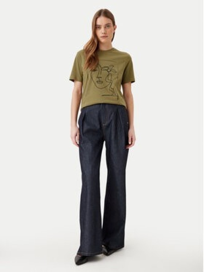 Vila T-Shirt Sybilla 14103247 Zielony Regular Fit