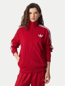 adidas Bluza Pinstripe Firebrid Loose Tracktop KS9984 Czerwony Regular Fit