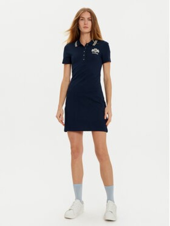Tommy Hilfiger Sukienka codzienna Varsity WW0WW43841 Granatowy Slim Fit
